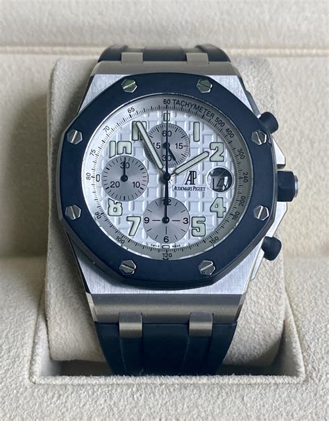 audemars piguet rubber clad white dial|Audemars Piguet price.